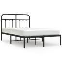 vidaXL Sengeramme i metall med hodegavl svart 120x190 cm