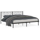 vidaXL Sengeramme i metall med sengegavl svart 193x203 cm 8721012249769