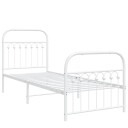  Sengeramme i metall med hode- og fotgavl hvit 80x200 cm 8721102645471