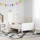  Sengestamme med madrass Hvit 80 x 200 cm Massiv furu