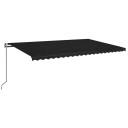 vidaXL Automatisk markise med vindsensor og LED 500x350 cm antrasitt