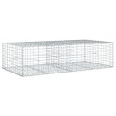 Gabionkurv med deksel 200x100x50 cm galvanisert jern