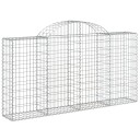 vidaXL Gabionkurver buede 2 stk 200x30x100/120 cm galvanisert jern
