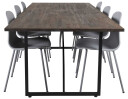 Venture Design Padang & Arctic spisegruppe Natur/grå 6 st stoler & bord 250 x 100 cm