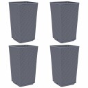  Plantekasser 4 stk grå 32,5x32,5x57 cm PP
