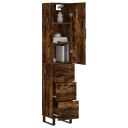 vidaXL Highboard røkt eik 34,5x34x180 cm konstruert tre 8720845483005