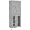  Highboard betonggrå 69,5x34x180 cm konstruert tre
