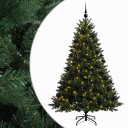 vidaXL Kunstig juletre med julekuler 210 cm 300 LED-lys Varmhvit