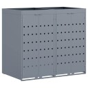 vidaXL Oppbevaring for 2 søppelbøtter Lysegrå 136 x 77,5 x 121,5 cm