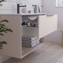 Dansani Mido+ Classic Stripet Servantskap Med Skuff og Åpent rom Lyseblå Matt / 80cm
