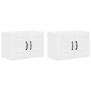  Kjøkkenskap med hylle 2 pcs Høyglanset hvit 60 x 31 x 40 cm