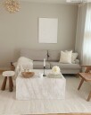 Ullteppe   Coastal hvit Størrelse: 200 x 200 cm firkantet form
