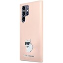 Karl Lagerfeld Mobildeksel for Samsung Galaxy S23 Ultra Choupette Metallnål Rosa