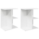  Nattbord 2 stk hvit 46,5x29x61 cm konstruert tre 8721158575302