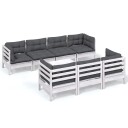 vidaXL Hagesofagruppe med puter 8 deler heltre furu