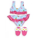 Heless Dukkeklær 35-45 cm Bikini med badesko med Flamingomotiv