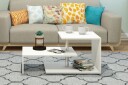 Elegancia Sofabord 100 cm med Oppbevaringshylle - Hvit