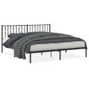 vidaXL Sengeramme i metall med sengegavl svart 183x213 cm 8721012249752