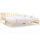 vidaXL Uttrekkbar dagseng 2x(90x200) cm heltre furu