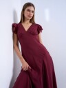 Topshop Saga Short Sleeve Maxi Dress Burgunder 34