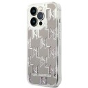 Karl Lagerfeld Hardcase til iPhone 14 Pro 6,1" med Flytende Glittermonogram - Sølv