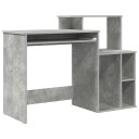 skrivebord med lagring betonggrå 120,5x44x88,5 cm konstruert tre