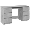 vidaXL Skrivebord betonggrå 140x50x77 cm sponplate