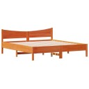 Sengeramme med hodegavl voksbrun 200x200 cm heltre furu 8721012454613
