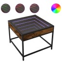  Salongbord med Infinity LED røkt eik 50x50x41 cm 847679