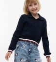 Tommy Hilfiger Poloskjorte   Beskåret   Strikk   Dark Blue   Tommy Hilfiger   14 år (164)   Genser   Marineblå