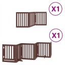 Vidaxl Hundeport Sammenleggbar 9 Paneler Brun 450 cm Poppeltre