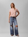 Calvin Klein Jeans Ss Classic Foil Monologo Tee Pink XL