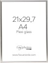 Fotoramme Focus Can-Can Aluminium Skinnende Sølv 21X29,7 (A4) Plexi