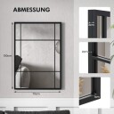 Rektangulært veggspeil metallramme 100 x 70 cm
