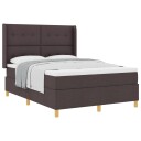  Box Spring Seng med Madrass   Mørk Brun   140x200 cm Stoff