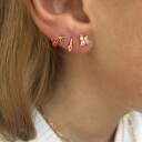 Stine A Jewelry Petit Cherry Enamel Earstick Forgylt Sølv Sterling 925 