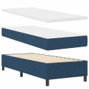  Box Spring Seng med Madrass & LED Lys i Blå 80x200 cm Stoff