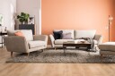 Trend Lyx 4 seters Høyrevendt L formet Sjeselongsofa i Stoff   Beige