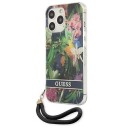 Guess iPhone 13 Pro Hardcase med Blomsterrem i Blå