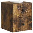  Vegghengt Nattbord Røkt Eik 33 x 34,5 x 40 cm Konstruert tre