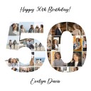 50th Birthday Photo Collage Personal Plakat Plakat / 50x50cm