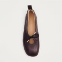 ALOHAS Rosalind Black Leather Ballet Flats   Brown   41