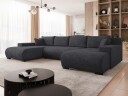 Krysen 4 seters sovesofa med dobbeltdivan   svart