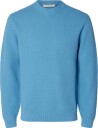 Selected Slmdane Ls Knit Structure Crew Neck Noos - Blue - XXL