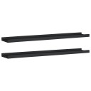 vidaXL Flytende vegghyller 2 stk svart 80x9x3 cm MDF