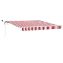  Automatisk Trekkbar Markise med LED Rød og Hvit 300x250 cm