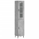 vidaXL Highboard betonggrå 34,5x34x180 cm konstruert tre 8720845486112