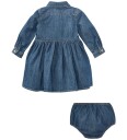 Ralph Lauren Baby Shirred Denim Shirtdress & Bloomer Blue 53-60