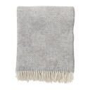 Klippan Yllefabrik Gooseye ullpledd 130 x 200 cm Grå
