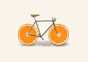 Orange Wheels Plakat / 50x70cm
